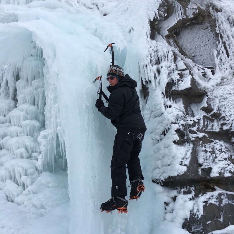 Everett Roberts ice climbing