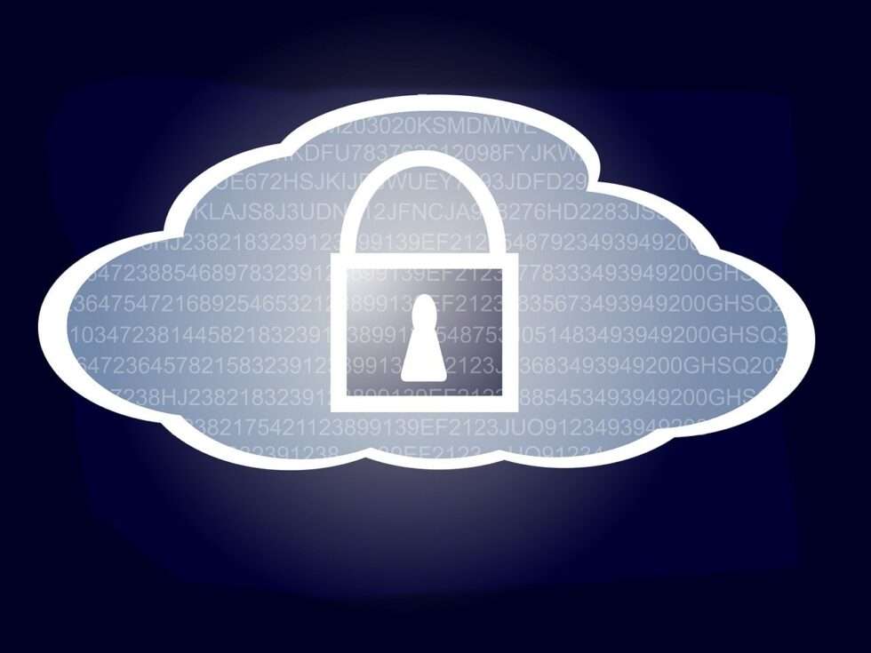 cloud rendering with a padlock